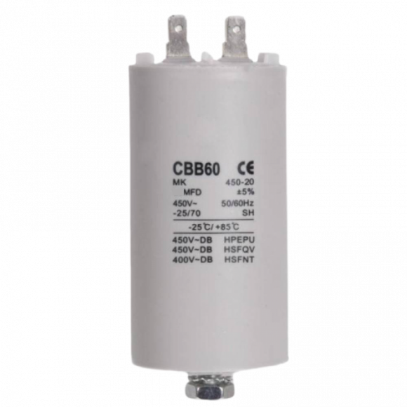 Конденсатор CBB60 10мкФ 450V (4 клеммы, крепление болтом) 304002