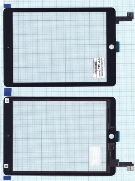 Сенсорное стекло (тачскрин) для Apple iPad Air 2 (A1566, A1567), черное (OEM)
