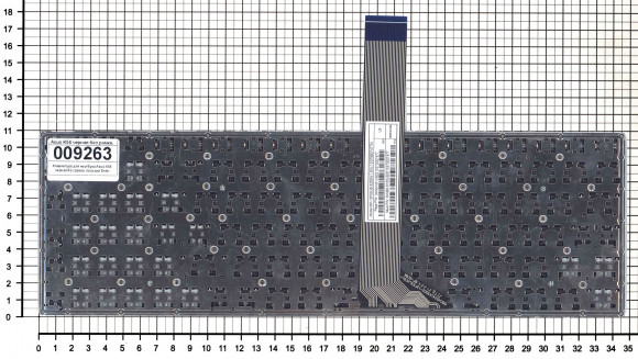 Клавиатура для ноутбука Asus K56, черная без рамки, плоский Enter