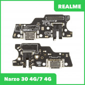 Системный разъем (разъем зарядки) для Realme Narzo 30 4G (RMX2156), 7 4G (RMX2155), микрофон Системный разъем (разъем зарядки) для Realme Narzo 30 4G (RMX2156), 7 4G (RMX2155), микрофон