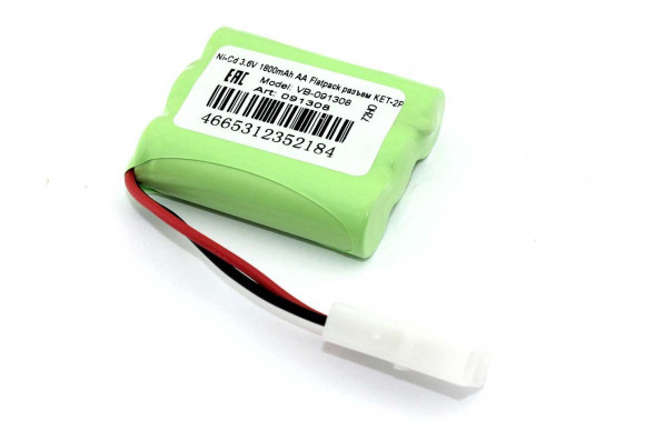 Аккумулятор Ni-Cd 3.6В, 1800мАч, AA Flatpack разъем KET-2P