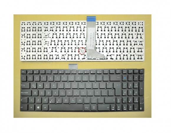 Клавиатура для ноутбука ASUS X502 X502A X502U РУССКАЯ РАСКЛАДКА длинный шлейф, Вертикальный Enter, с винтовым крепежом