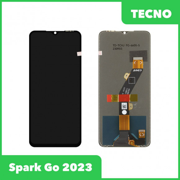 LCD дисплей для Tecno Spark Go 2023 в сборе с тачскрином, 100% оригинал (черный)