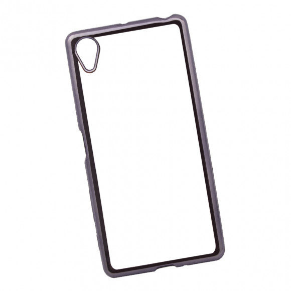 Чехол силиконовый "LP" для Sony Xperia X TPU (прозрачный с черной хром рамкой) (европакет)