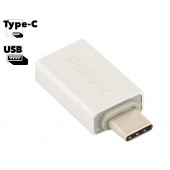 USB OTG адаптер Remax USB Type-C RA-OTG1, серебряный USB OTG адаптер Remax USB Type-C RA-OTG1, серебряный