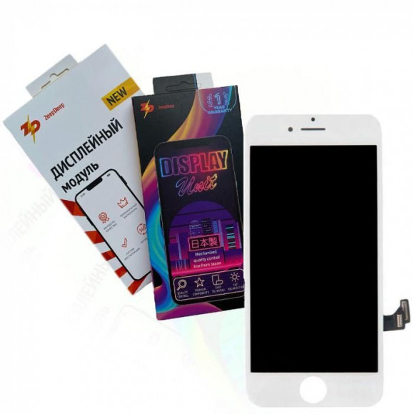 дисплей в сборе с тачскрином ZeepDeep PREMIUM для iPhone 8, SE 2020, белый + прокладка-абсорбер