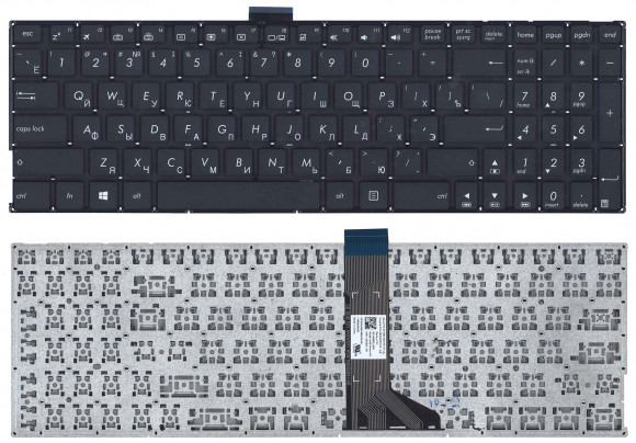 Клавиатура для ноутбука Asus K501, A501, черная с подсветкой