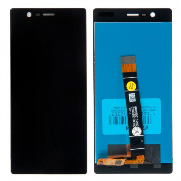 Дисплей для Nokia 3, в сборе с тачскрином, черный