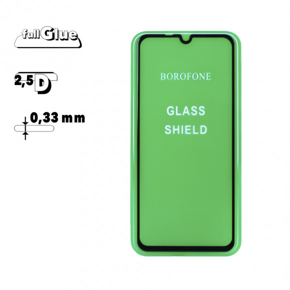 Защитное стекло Borofone Elephant для Huawei Y6P 2.5D, 0.33 мм с черной рамкой