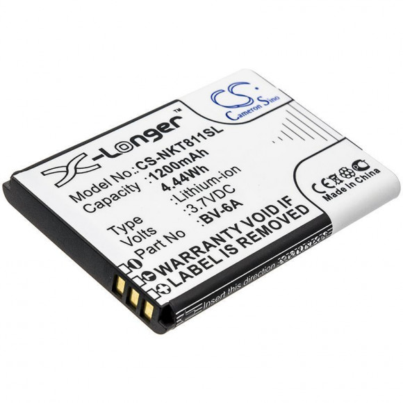 Аккумулятор (батарея) CS-NKT811SL, BV-6A для телефона Nokia 8110 4G, TA-1048, TA-1059, 3.7В, 1200мАч, 4.44Wh