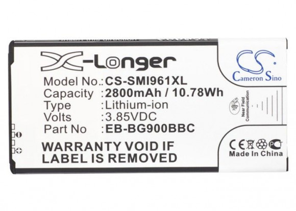 Аккумулятор CS-SMI961XL для Samsung Galaxy S5, 3.85В, 2800мАч, 10.78Wh Аккумулятор CS-SMI961XL для Samsung Galaxy S5, 3.85В, 2800мАч, 10.78Wh