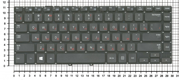Клавиатура для ноутбука Samsung 355V4C-S01, черная Клавиатура для ноутбука Samsung 355V4C-S01, черная