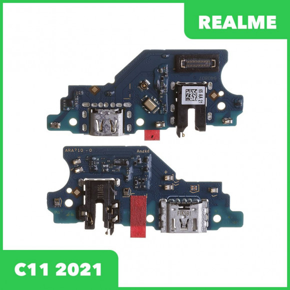 Системный разъем (разъем зарядки) для Realme C11 2021, микрофон (оригинал)