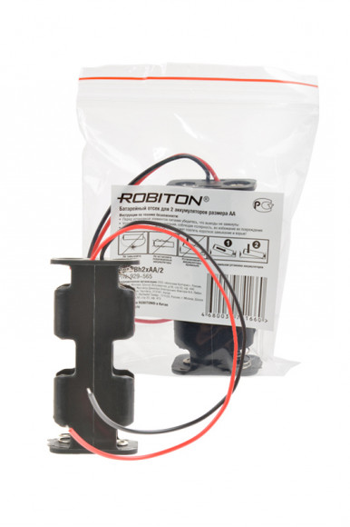 Адаптер для аккумуляторов Robiton Bh2xAA/2 с двумя проводами PK1, 1 штука