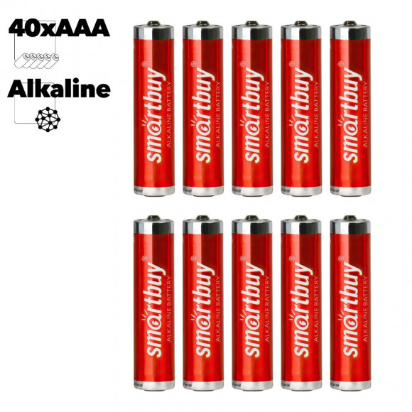 Батарейка алкалиновая Smartbuy LR03 AAA 40шт коробке
