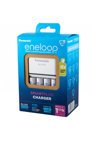 Зарядное Panasonic eneloop K-KJ55MCD40E SmartPlus Charger + 4АА2000мАч BL1