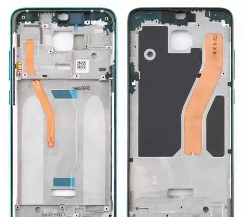 Рамка дисплея (средняя часть) для Xiaomi Redmi Note 8 Pro, черная
