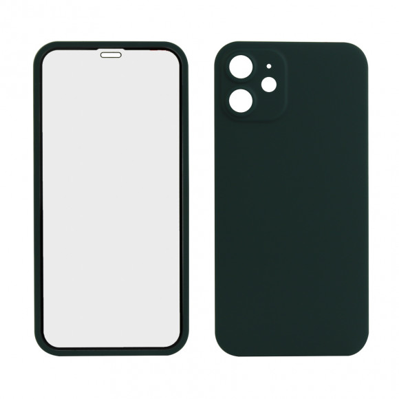 Защита 360° стекло + чехол для Apple iPhone 12 mini, зеленый
