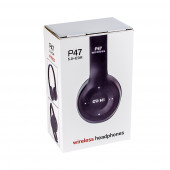 Bluetooth беспроводная гарнитура P47 накладная BT5.0/FM/3.5 мм, черная Bluetooth беспроводная гарнитура P47 накладная BT5.0/FM/3.5 мм, черная