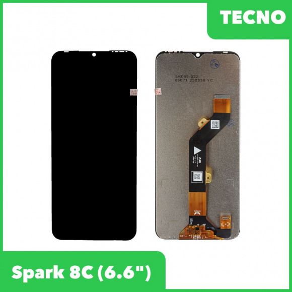 LCD дисплей для Tecno Spark 8C в сборе с тачскрином (черный) Premium Quality