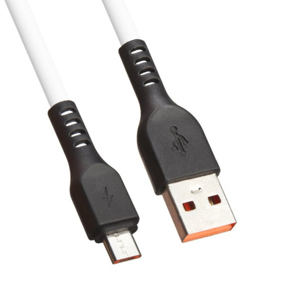 USB кабель "LP" MicroUSB "Extra" TPE (белый, коробка)