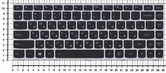 Клавиатура для ноутбука Lenovo Flex 2-14, G40-30, G40-70, черная с серебристой рамкой с подсветкой