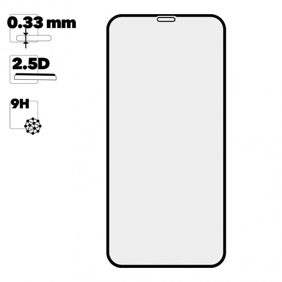 Защитное стекло MOON для Apple iPhone 11 Pro, X, XS Big Curve Edge, черное