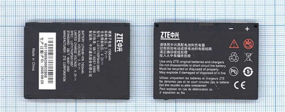 Аккумулятор Li3711T42P3h513857 для ZTE T8, 3.7В, 3.70Wh Аккумулятор Li3711T42P3h513857 для ZTE T8, 3.7В, 3.70Wh