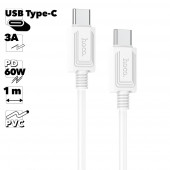 USB-C кабель Hoco X73 Type-C, 3А, PD60W, 1м, силикон, белый USB-C кабель Hoco X73 Type-C, 3А, PD60W, 1м, силикон, белый