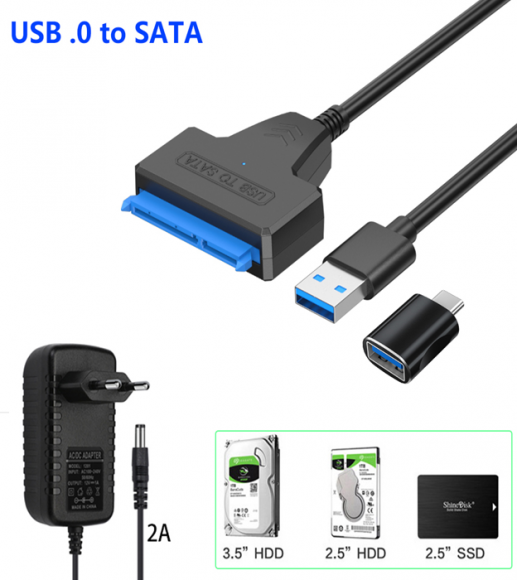Кабель-переходник для HDD SATA USB 3.0 с доп. питанием Кабель-переходник для HDD SATA USB 3.0 с доп. питанием