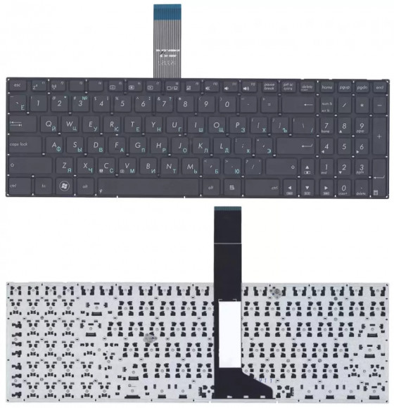 Клавиатура для ноутбука Asus X501, X550, X552C, X750, FX50JX, GX50JX, K750, P550, R510, R513, R751 плоский Enter, черная