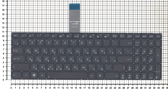 Клавиатура для ноутбука Asus X501, X550, X552C, X750, FX50JX, GX50JX, K750, P550, R510, R513, R751 плоский Enter, черная Клавиатура для ноутбука Asus X501, X550, X552C, X750, FX50JX, GX50JX, K750, P550, R510, R513, R751 плоский Enter, черная