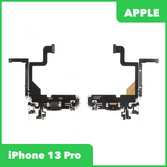 Системный разъем (разъем зарядки) для iPhone 13 Pro, микрофон (черный)