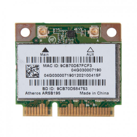 Модуль WiFi 802.11 B/G/N WLAN+BT3.0+HS WCBN606AH-AD 2ANT HALFCARD (с разбора)