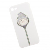 Силиконовый чехол "LP" для Apple iPhone 7, 8 "Котик в шапке", прозрачный (европакет)