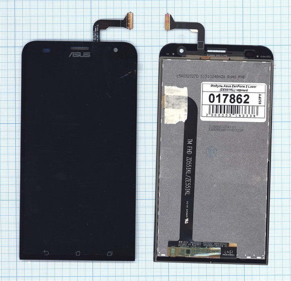 Модуль (матрица + тачскрин) для Asus ZenFone 2 Laser (ZE551KL), черный
