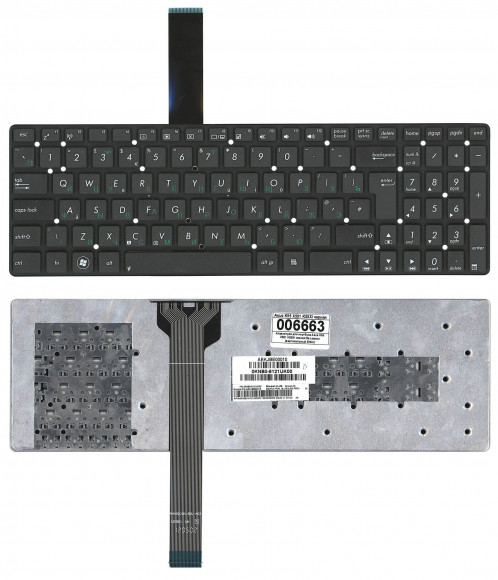 Клавиатура для ноутбука Asus K55, X501, K55XI, черная без рамки (вертикальный Enter)