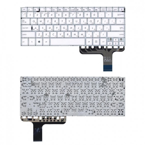 Клавиатура для ноутбука Asus UX305F, UX305FA, UX305L, UX305LA, UX305CA, UX305UA белая, без рамки