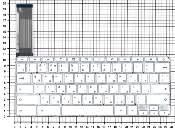 Клавиатура для ноутбука HP ChromeBook 14 G3, G4, 14-2000, 14-ak, 14-q белая Клавиатура для ноутбука HP ChromeBook 14 G3, G4, 14-2000, 14-ak, 14-q белая
