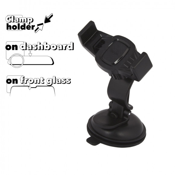 Автомобильный держатель Hoco CA40 Refined Suction Cup Base In-Car Dashboard Phone Holder, черный