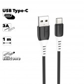 USB кабель HOCO X82 Type-C, 3А, 1м, силикон (черный)