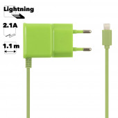 Сетевое зарядное устройство "LP" для Apple 8-pin, 2.1А (коробка, зеленое) Сетевое зарядное устройство "LP" для Apple 8-pin, 2.1А (коробка, зеленое)