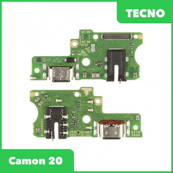 Системный разъем (разъем зарядки) для Tecno Camon 20 (CK6N), микрофон