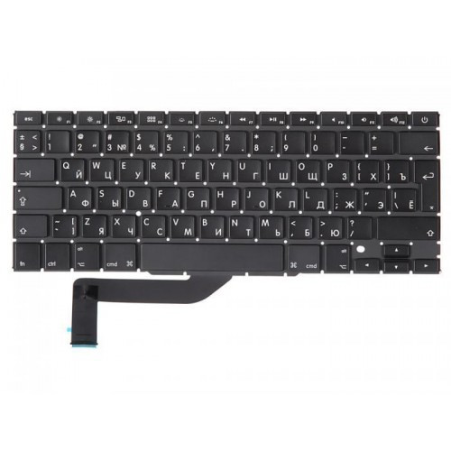 Клавиатура для ноутбука Apple MacBook Pro 15&quot; A1398 черная, большая клавиша ввода РУССКАЯ РАСКЛАДКА