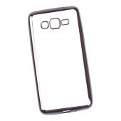 Чехол силиконовый LP для Samsung Galaxy Grand Prime TPU (прозрачный с черной хром рамкой) (европакет) Чехол силиконовый LP для Samsung Galaxy Grand Prime TPU (прозрачный с черной хром рамкой) (европакет)