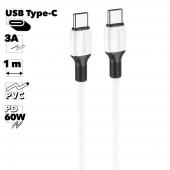 USB-C кабель BOROFONE BX84 Rise PD Type-C, 60W, 1м, PVC (белый)