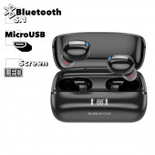TWS Bluetooth гарнитура Borofone BE55 Perfect BT 5.1, вкладыши, LED дисплей, черный