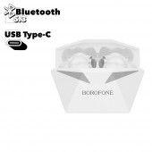 TWS гарнитура BOROFONE BW24 Magic BT 5.1, внутриканальная, LED, игровая (белый)