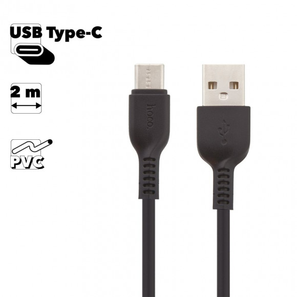 USB кабель Hoco X20 Flash Type-C Charging Cable, 2 метра, черный