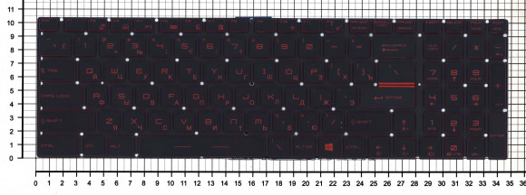 Клавиатура для ноутбука MSI GT72, GS60, GS70, GP62, GL72, GE72, черная с красной подсветкой